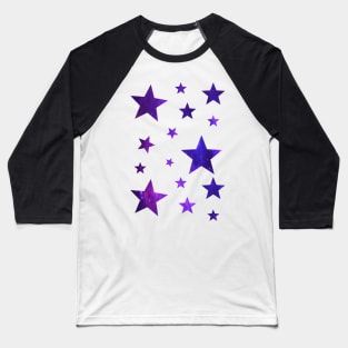 Blue Purple Ombre Galaxy Stars Baseball T-Shirt